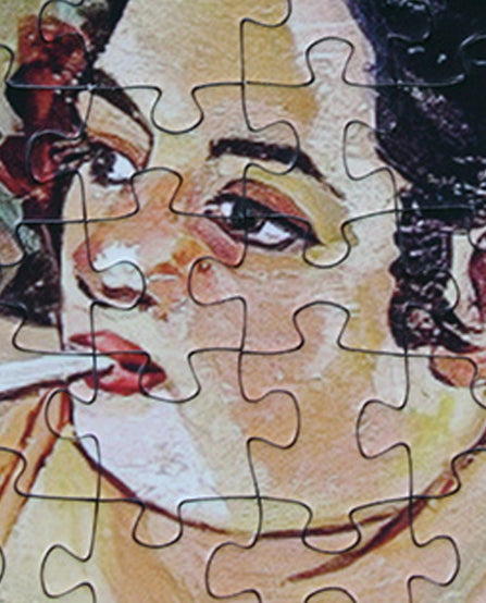 Détail des pièces du puzzle Suzanne Valadon La chambre bleue