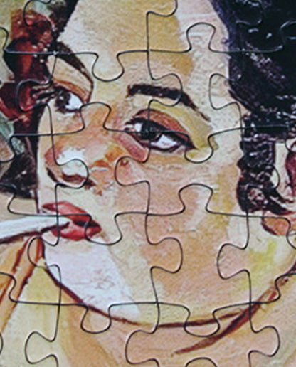 Détail des pièces du puzzle Suzanne Valadon La chambre bleue