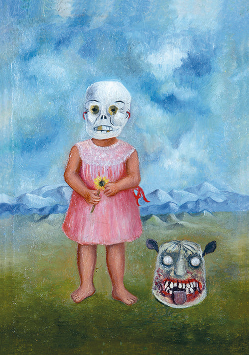 Reproduction de l'enfant au masque funéraire par Frida Kahlo en puzzle
