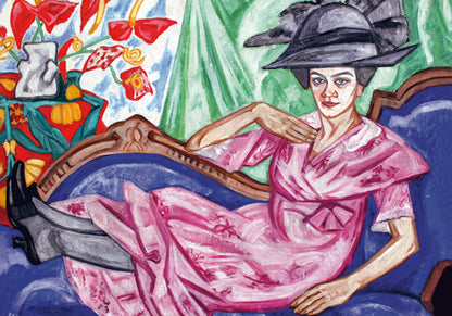 Reproduction de La Pink Lady par Olga Rozanova en puzzle